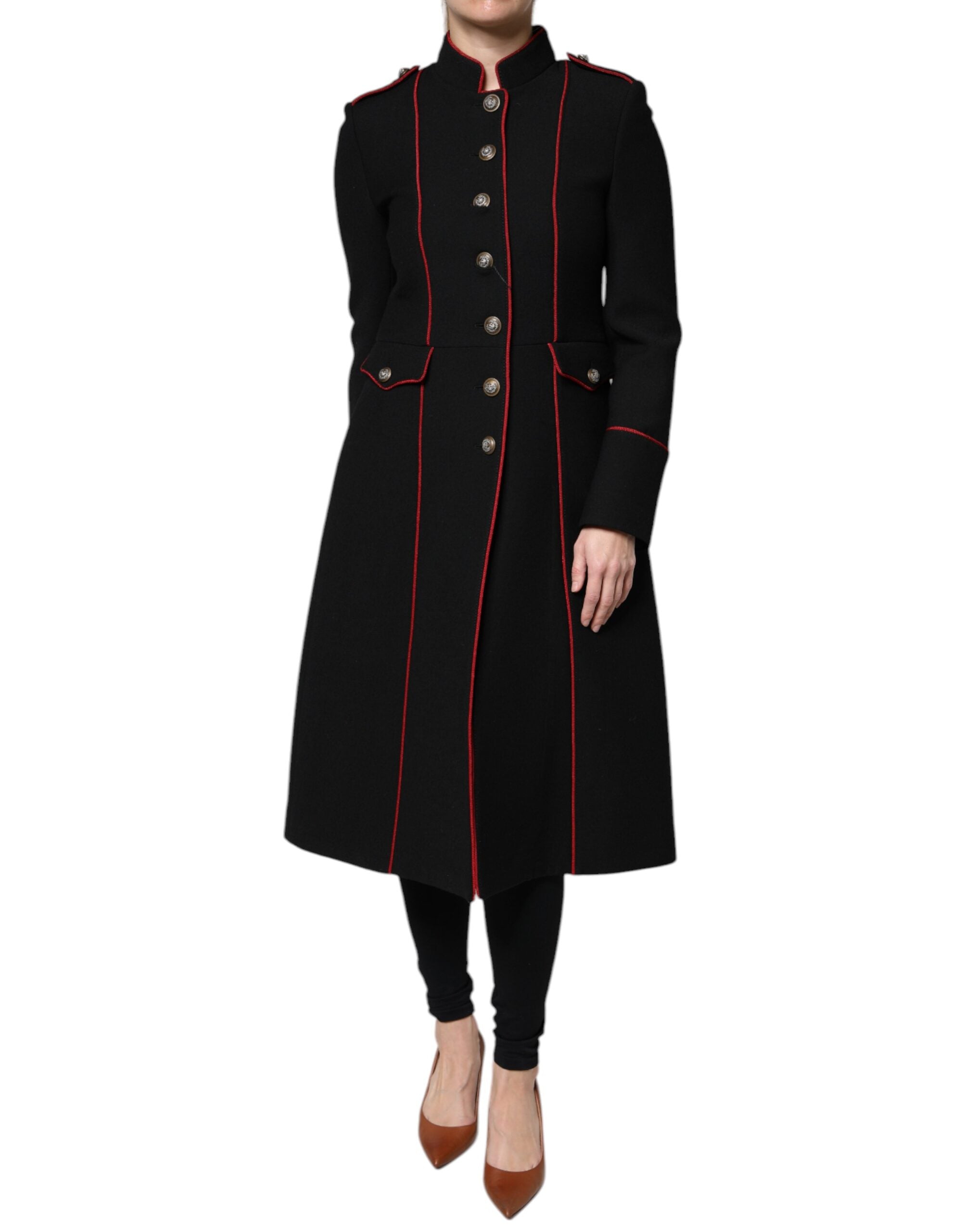 Dolce & Gabbana Schwarzer einreihiger Trenchcoat