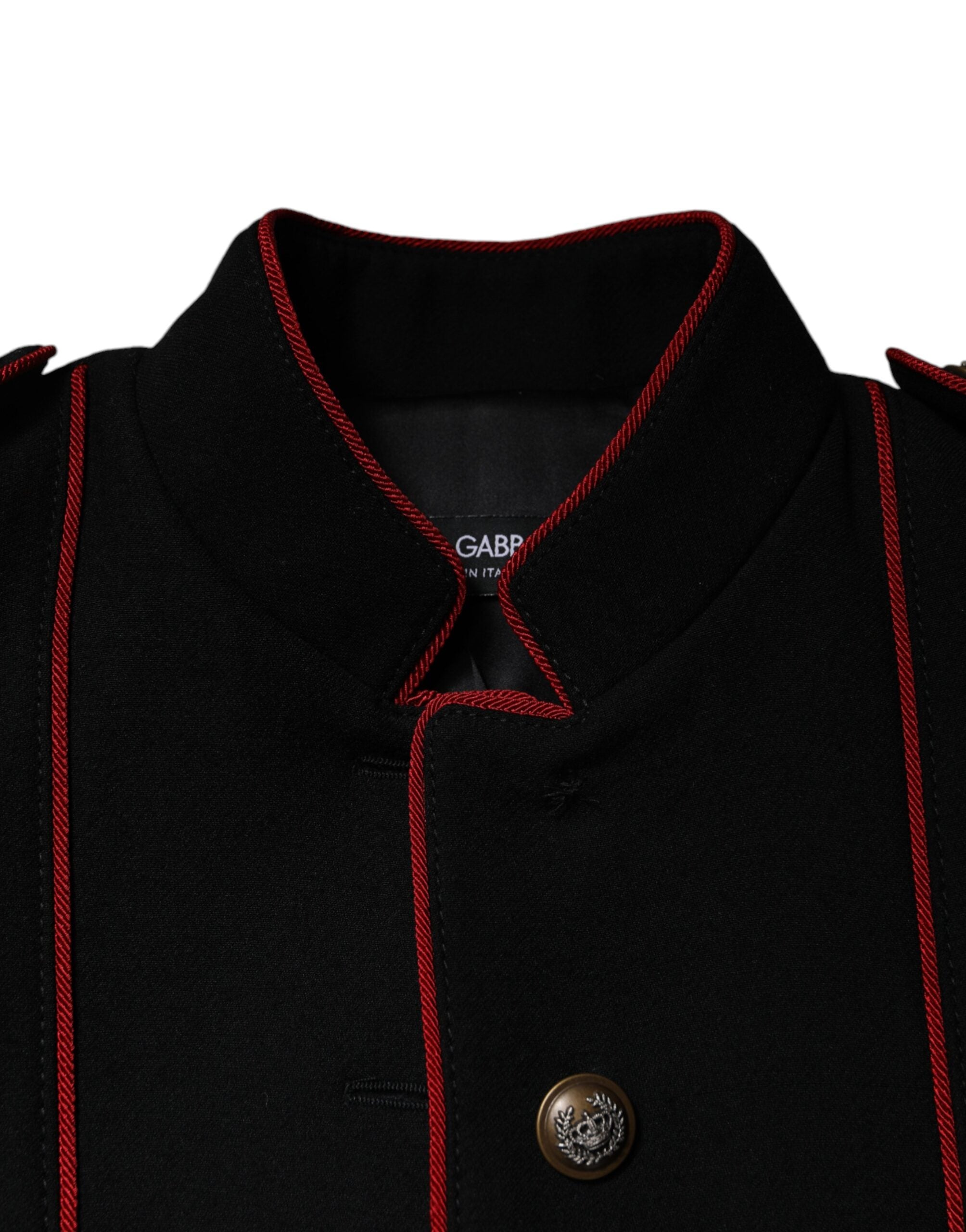 Dolce & Gabbana Schwarzer einreihiger Trenchcoat