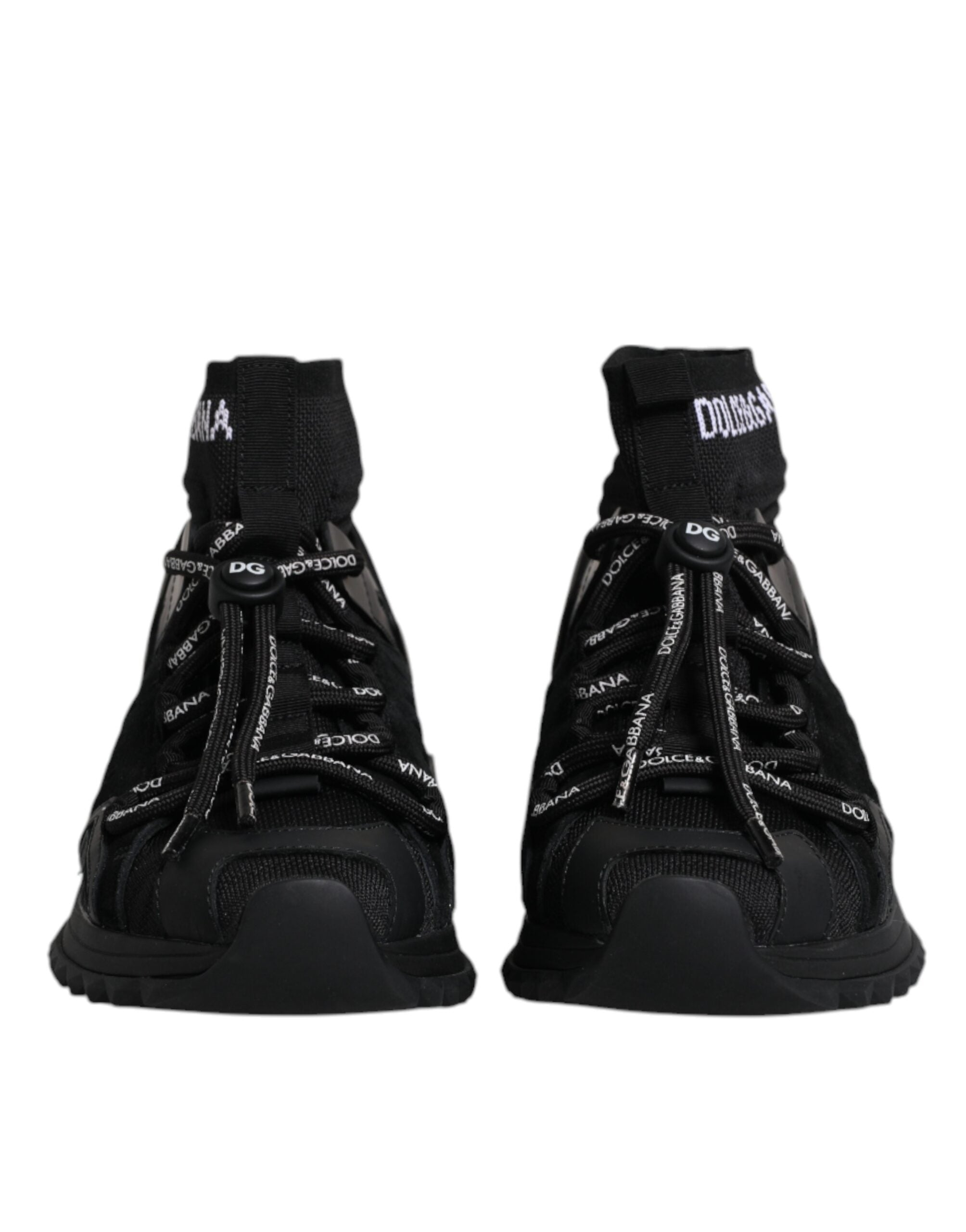 Dolce & Gabbana Schwarz Sorrento Socken Logo Turnschuhe Schuhe