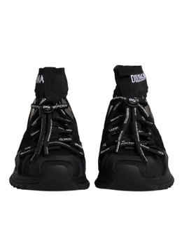 Dolce & Gabbana Schwarz Sorrento Socken Logo Turnschuhe Schuhe