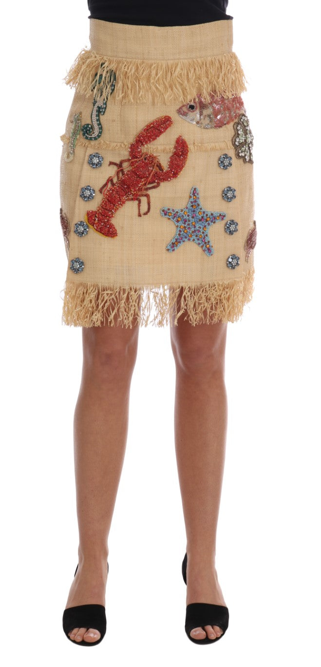 Dolce & Gabbana Crystal Beige Palm Fiber Rock