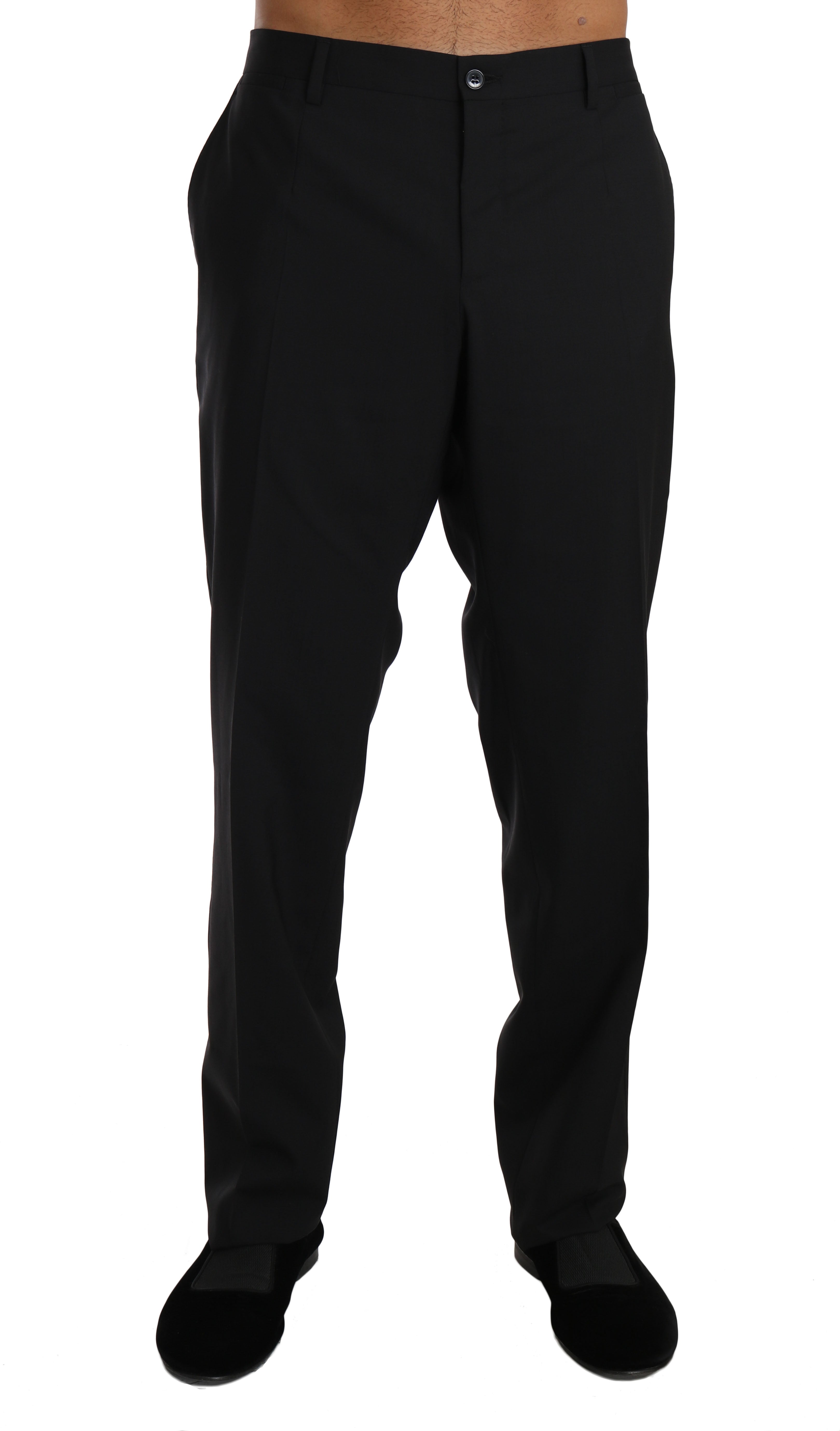 Dolce & Gabbana Schwarze formelle Hose aus Wollstretch