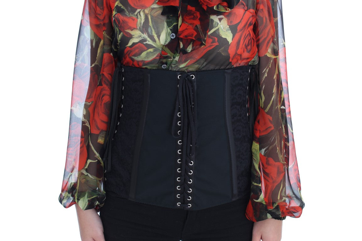 Dolce & Gabbana Schwarzer Stretch-Korsett-Taillengürtel