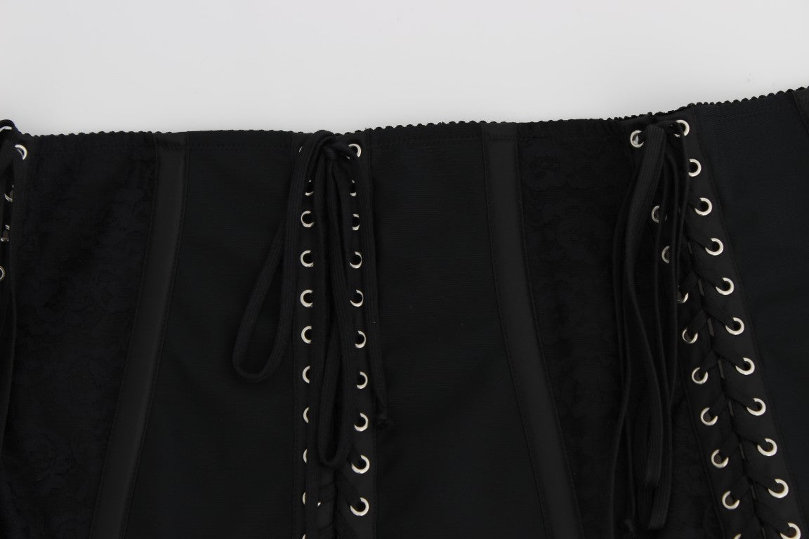 Dolce & Gabbana Schwarzer Stretch-Korsett-Taillengürtel