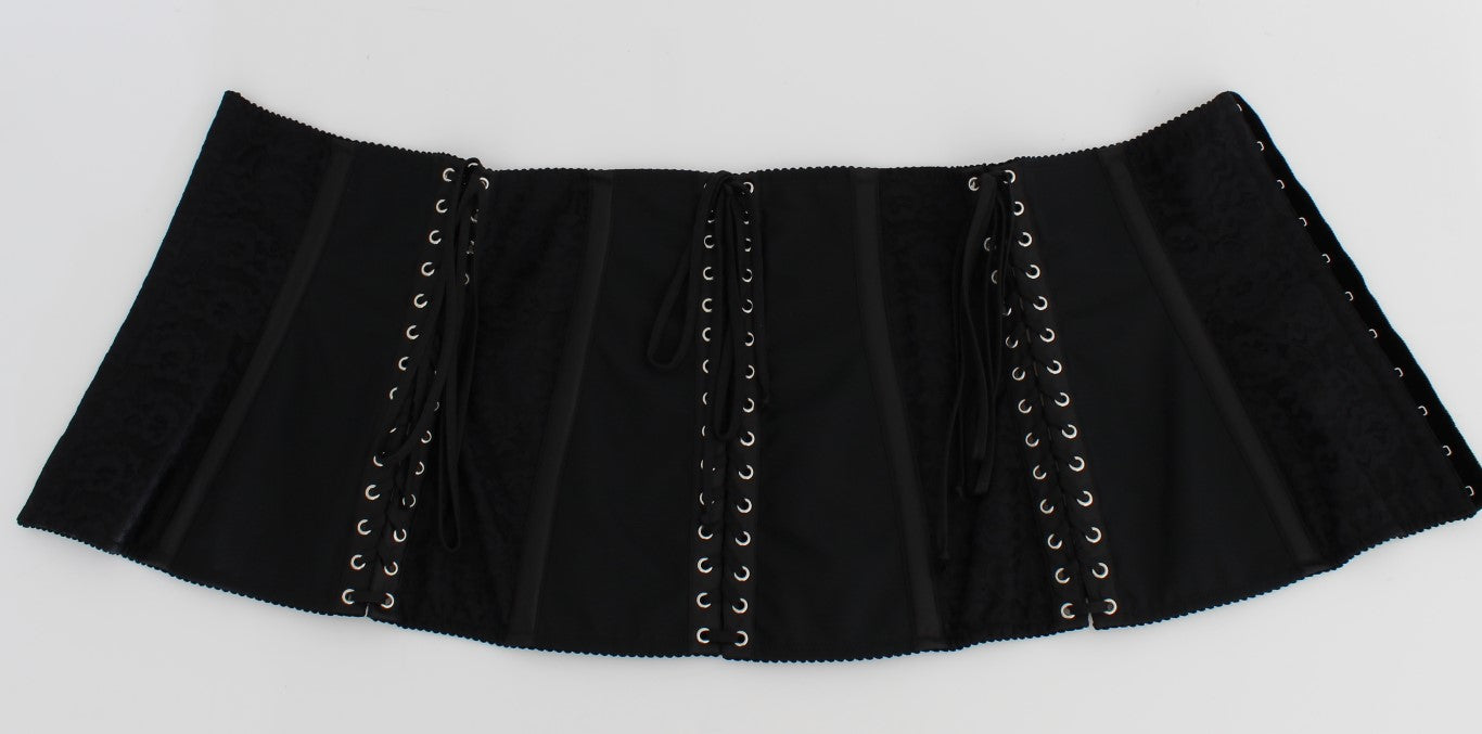 Dolce & Gabbana Schwarzer Stretch-Korsett-Taillengürtel