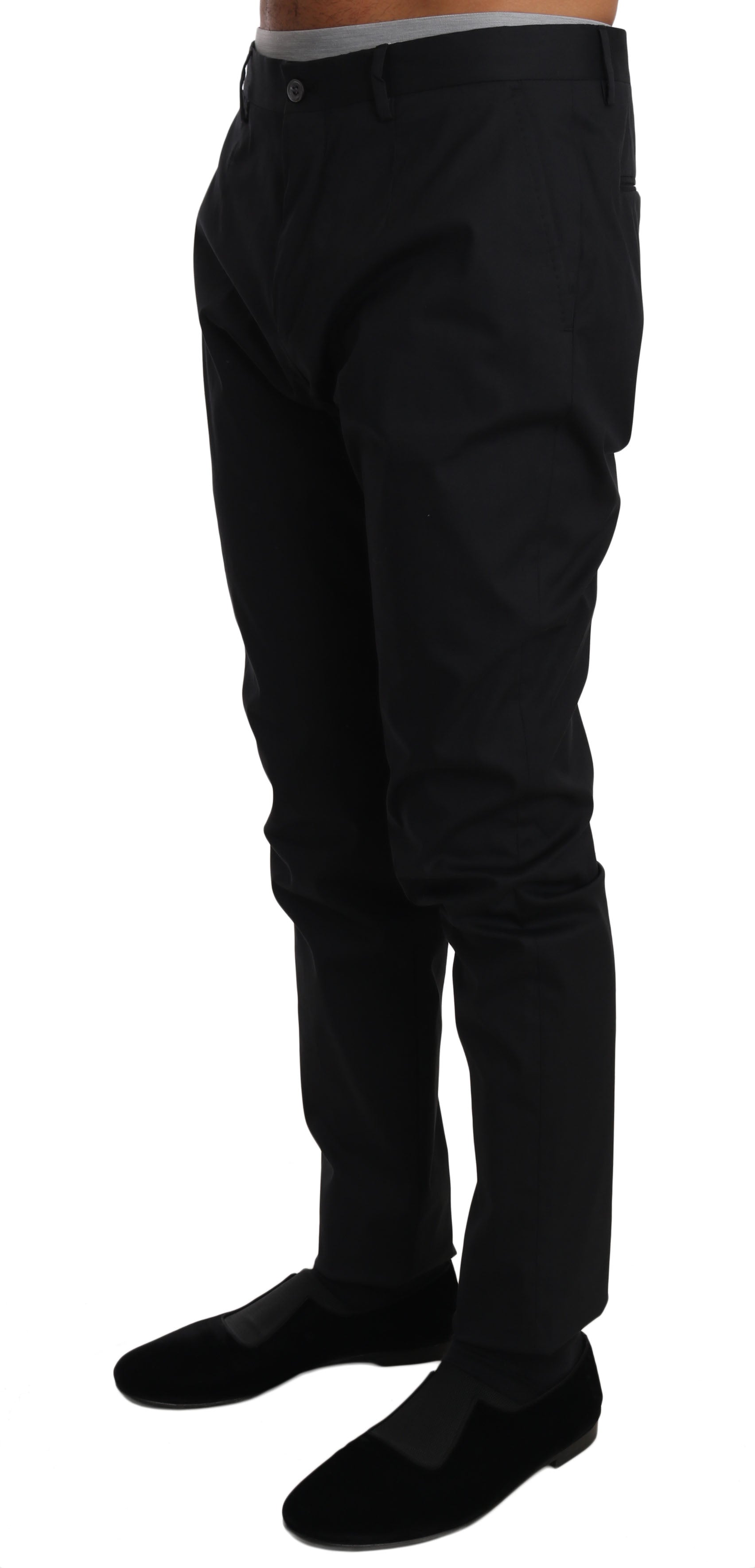 Dolce & Gabbana Schwarz Baumwolle Stretch Formal Hose Hose