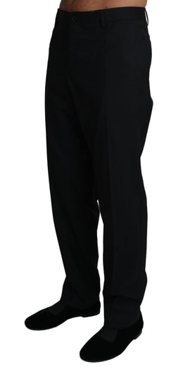 Dolce & Gabbana Schwarze Wolle Stretch Kleid Hose Hose