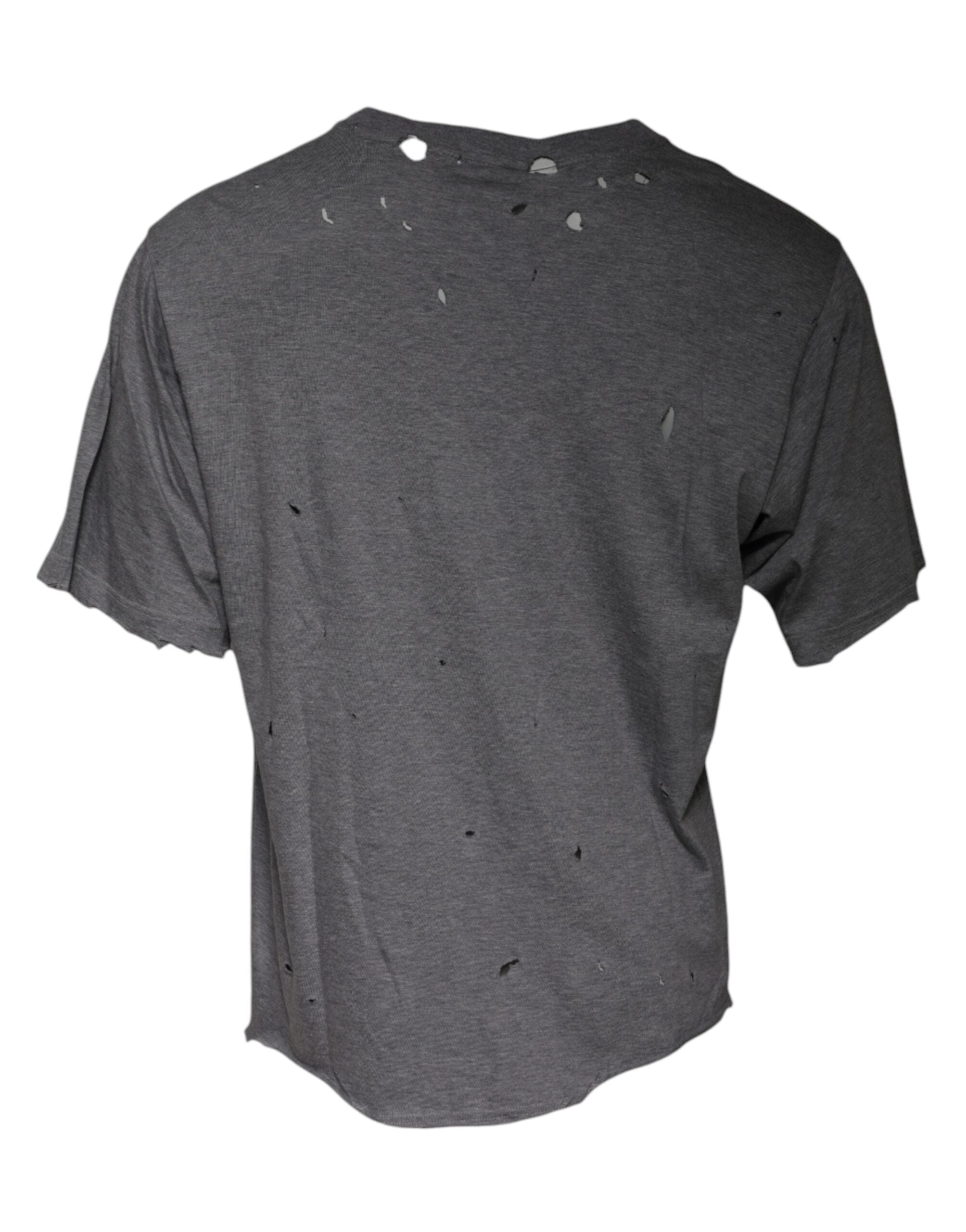 Dolce & Gabbana Graues Logo Rundhalsausschnitt Kurzarm-T-Shirt