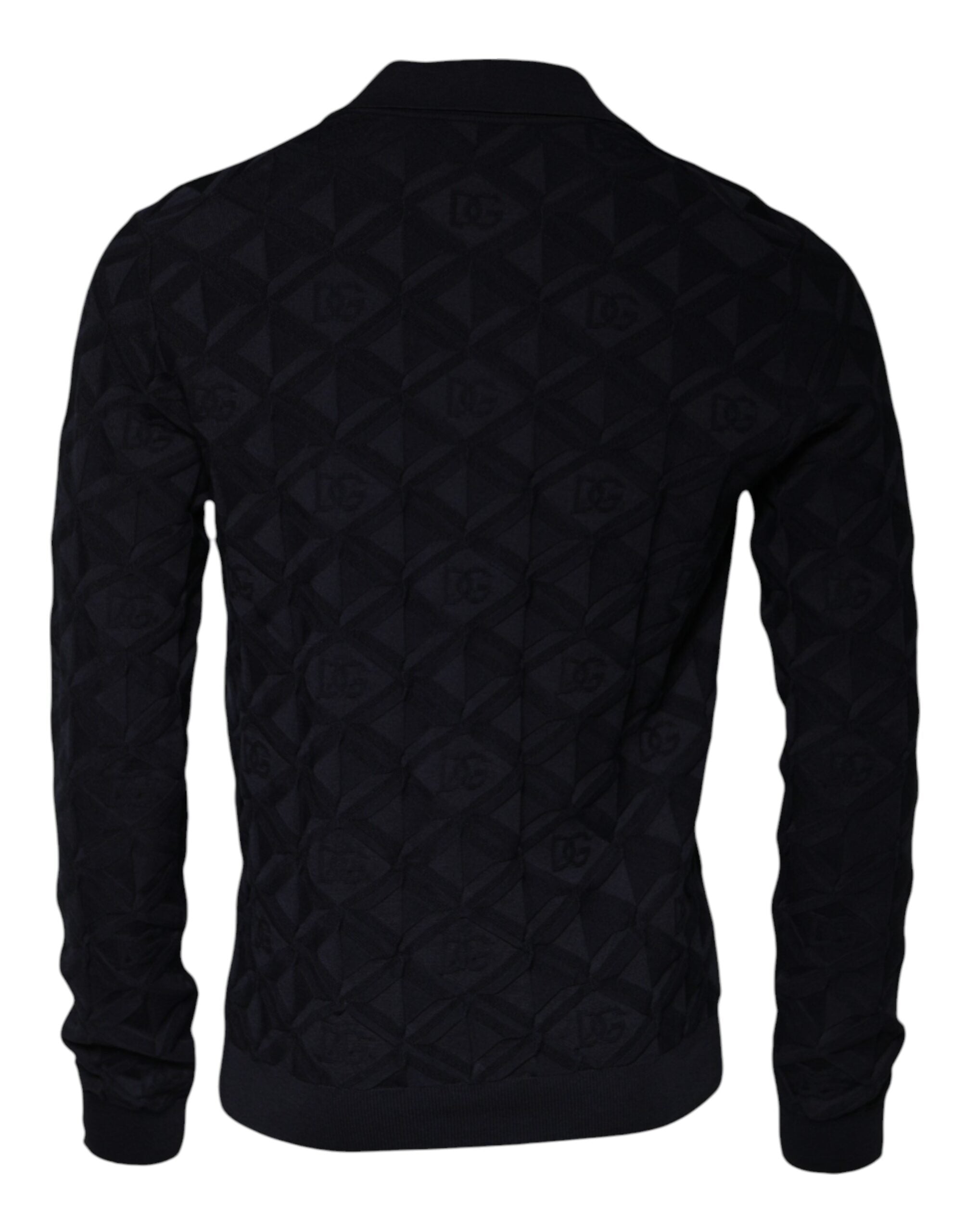Dolce & Gabbana Schwarze Seide Rundhalsausschnitt Männer Strickjacke Pullover
