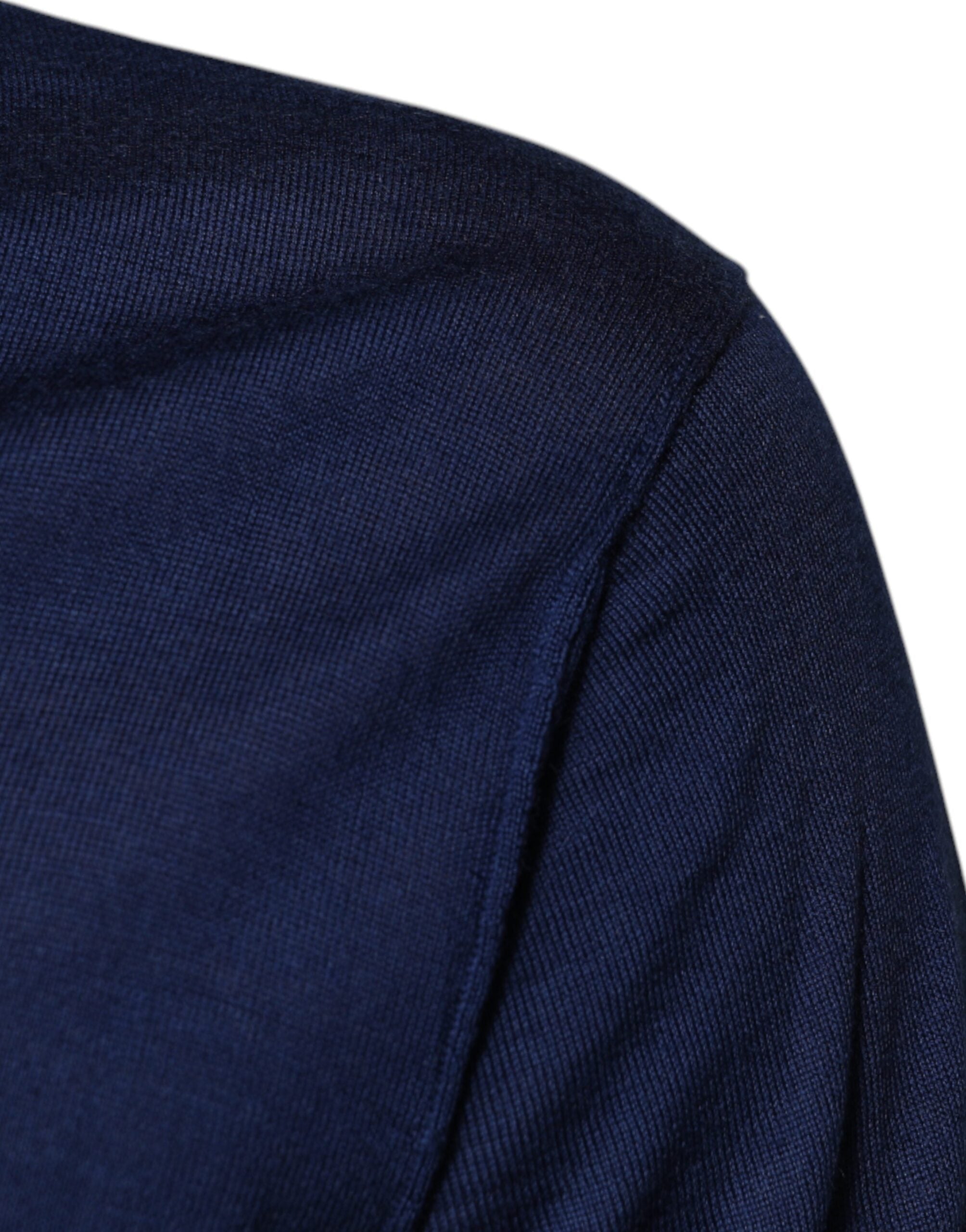 Dolce & Gabbana Marineblauer Kaschmirpullover mit V-Ausschnitt