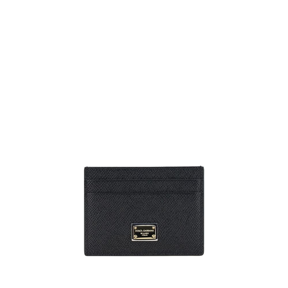 Dolce & Gabbana Schwarzes Kalbsleder Bos Taurus Portemonnaie