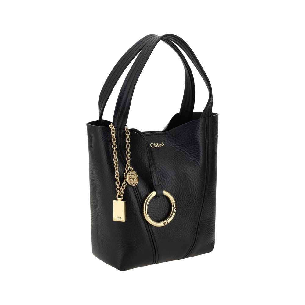 Chloé Schwarze Bos Taurus Kalbsleder Schultertasche