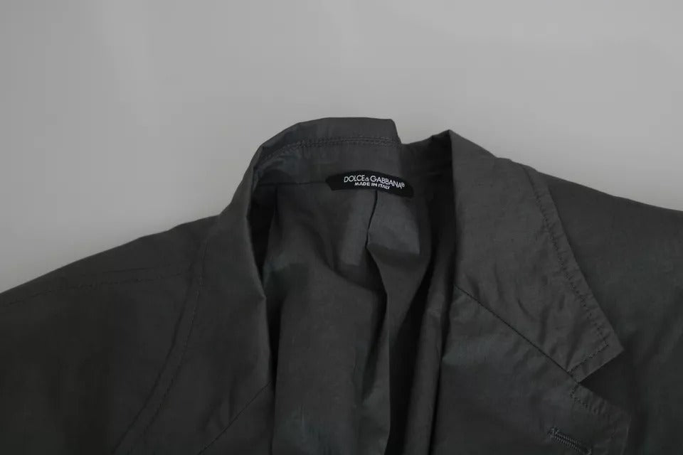 Dolce & Gabbana Grauer einreihiger formeller Blazer aus Baumwolle