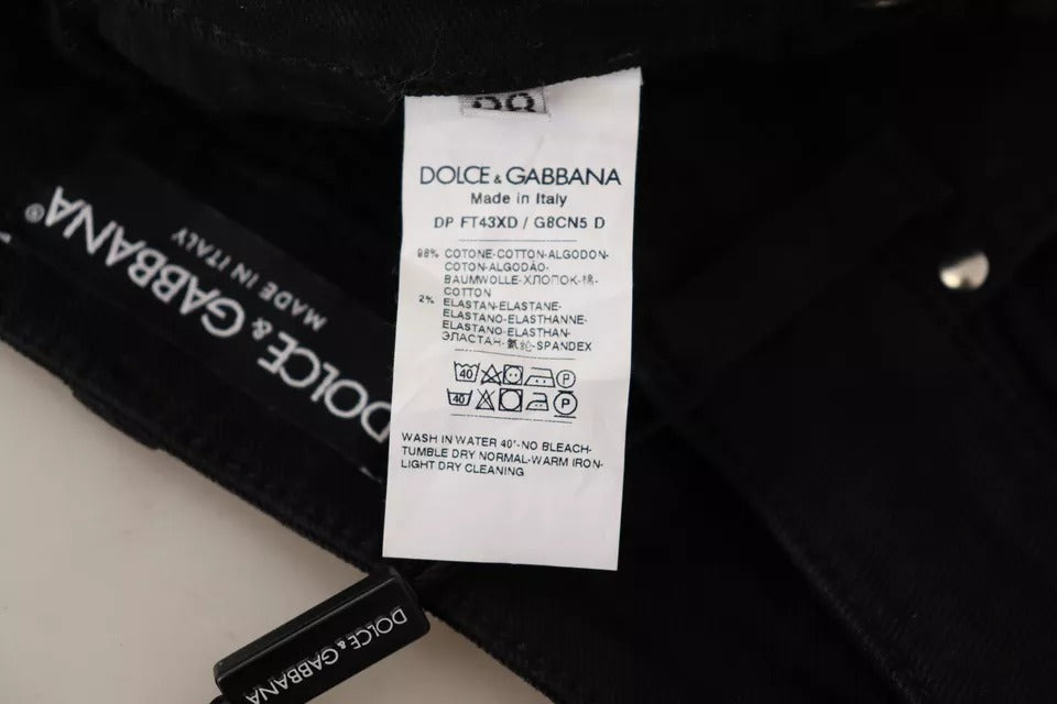 Dolce & Gabbana Schwarze Skinny-Jeans aus Baumwoll-Stretch