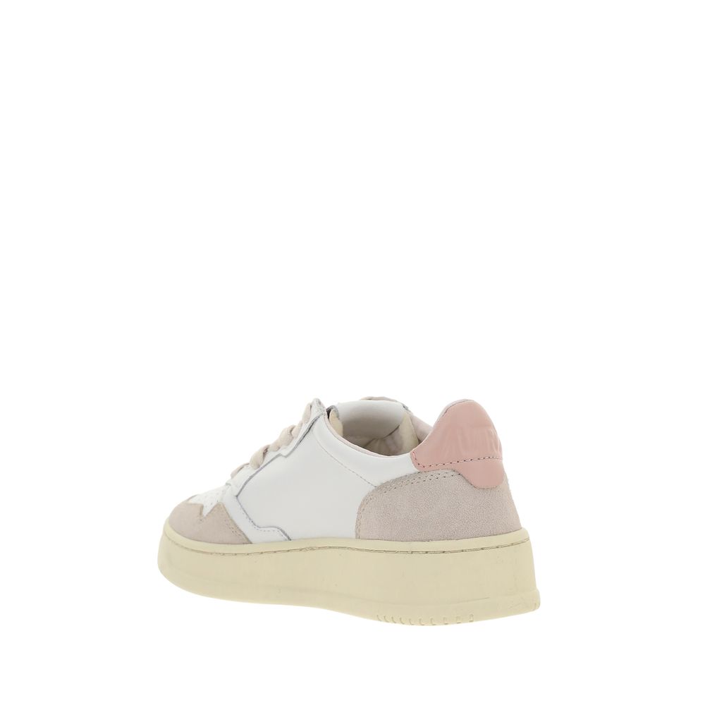Autry Weiße Low-Top-Sneaker aus Leder