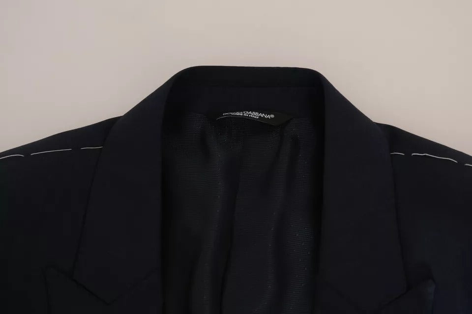 Dolce & Gabbana Blaue Wolle MARTINI Blazer Weste 2 Stück