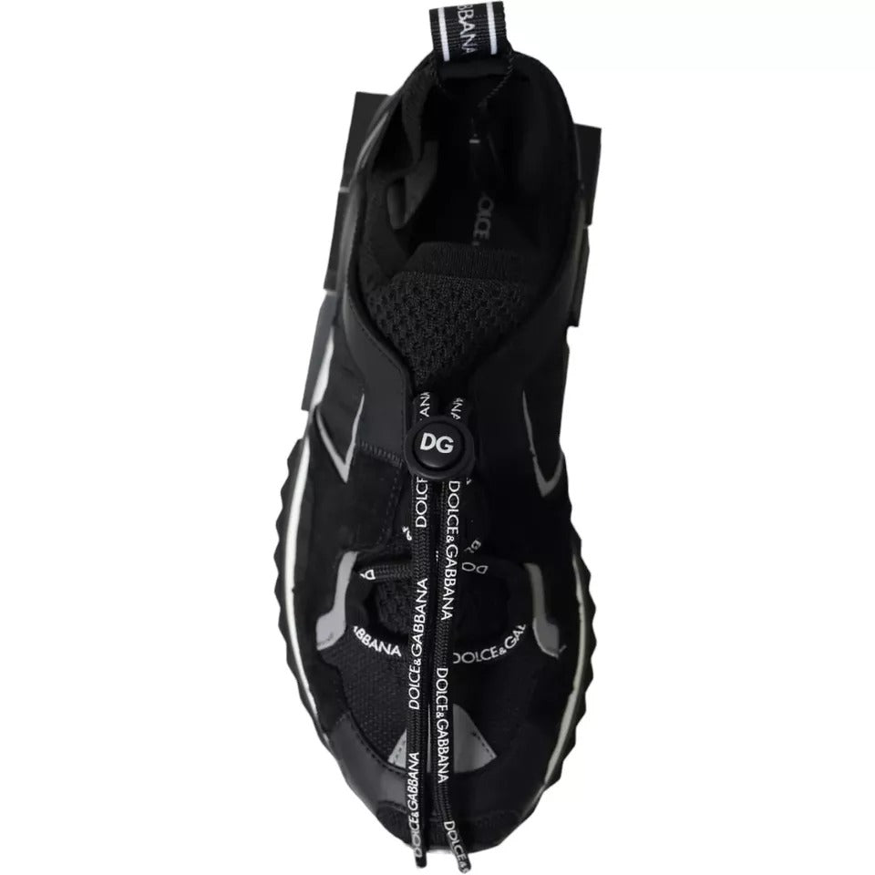 Dolce & Gabbana Schwarz Weiß Logo Sorrento Herren Turnschuhe Schuhe
