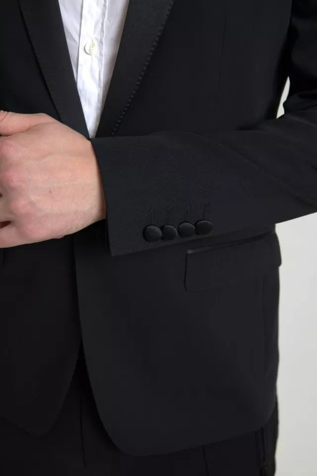 Dolce & Gabbana Schwarzer einreihiger Wollblazer MARTINI Bekleidung