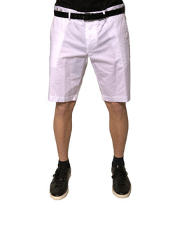 Dolce & Gabbana Weiße Chinos Baumwolle Stretch Casual Shorts