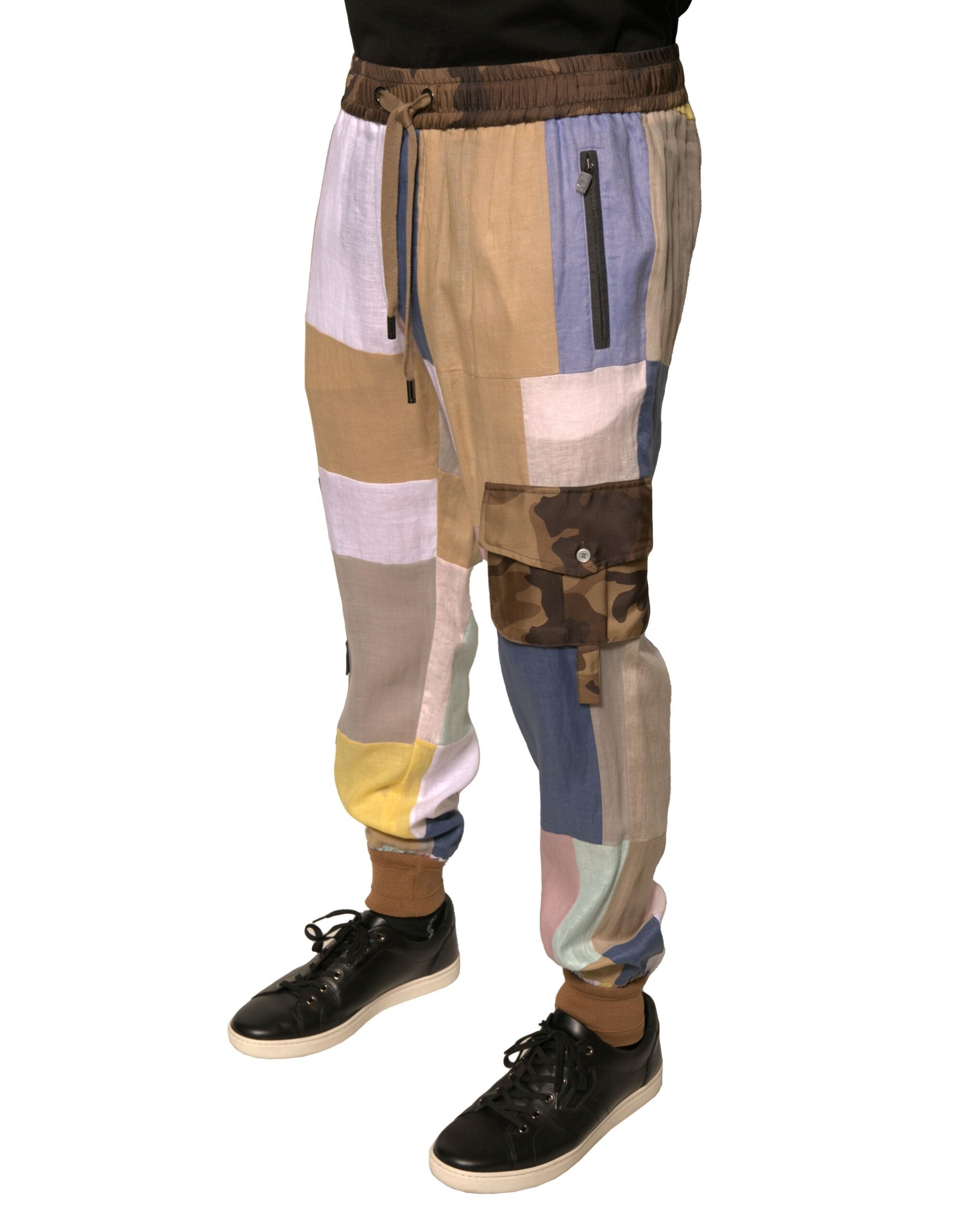 Dolce & Gabbana Multicolor Patchwork-Jogger-Sweatpants Hosen