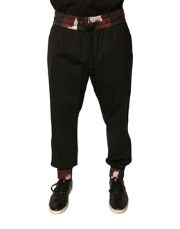 Dolce & Gabbana Schwarze Camouflage-Woll-Jogger-Sweatpants Hose