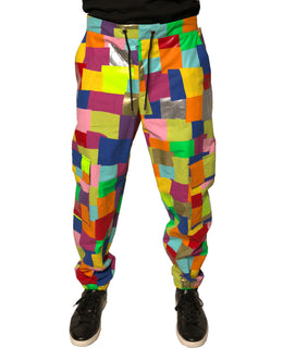 Dolce & Gabbana Multicolor Baumwoll-Patchwork Herren Cargo-Hose