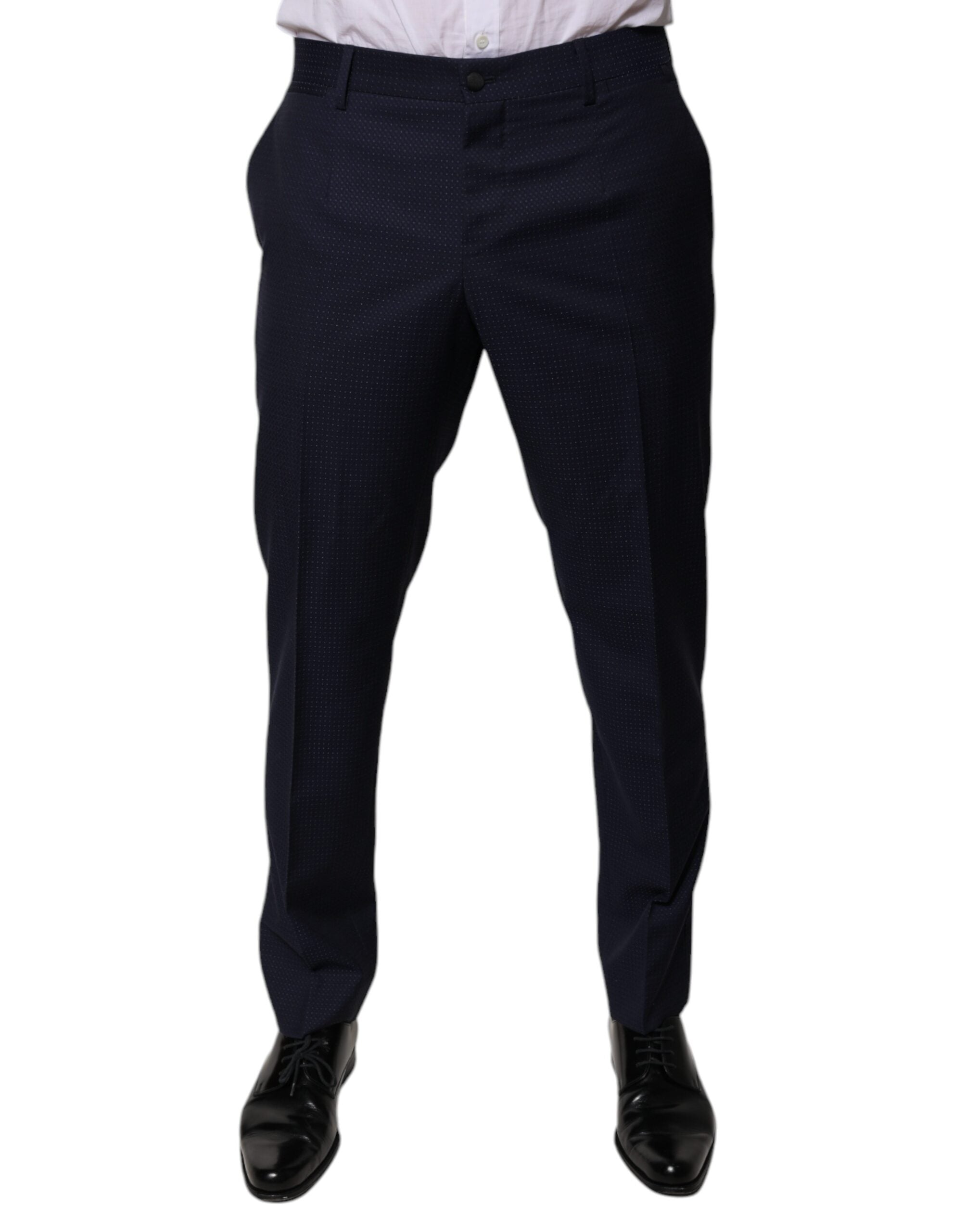 Dolce & Gabbana Dunkelblaue Baumwolle Herren Anzughose