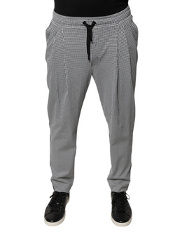 Dolce & Gabbana Schwarz Weiß Hahnentritt Skinny Dress Pants