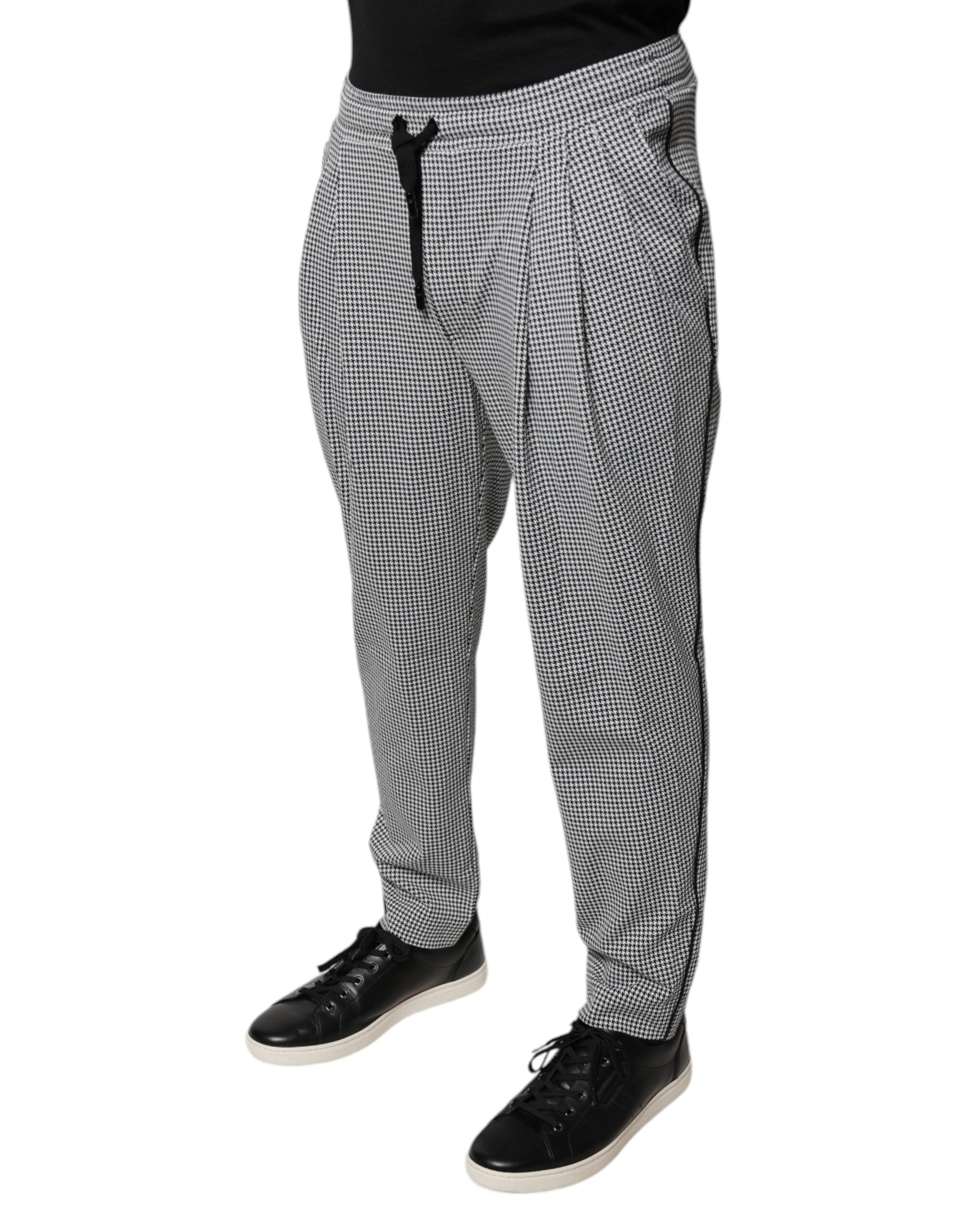 Dolce & Gabbana Schwarz Weiß Hahnentritt Skinny Dress Pants