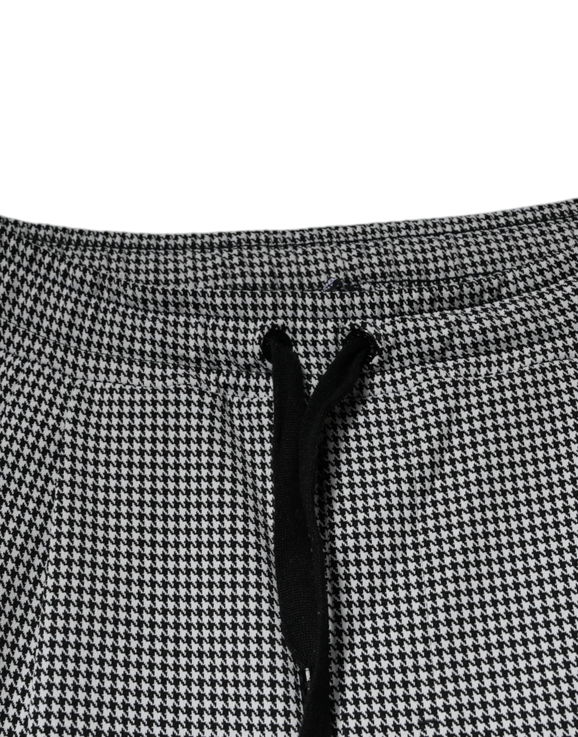 Dolce & Gabbana Schwarz Weiß Hahnentritt Skinny Dress Pants