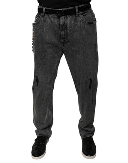 Dolce & Gabbana Dunkelgraue Skinny Denim Jeans aus Baumwolle