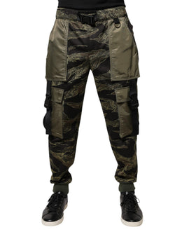 Dolce & Gabbana Grüne Baumwoll-Jogger-Cargo-Hose