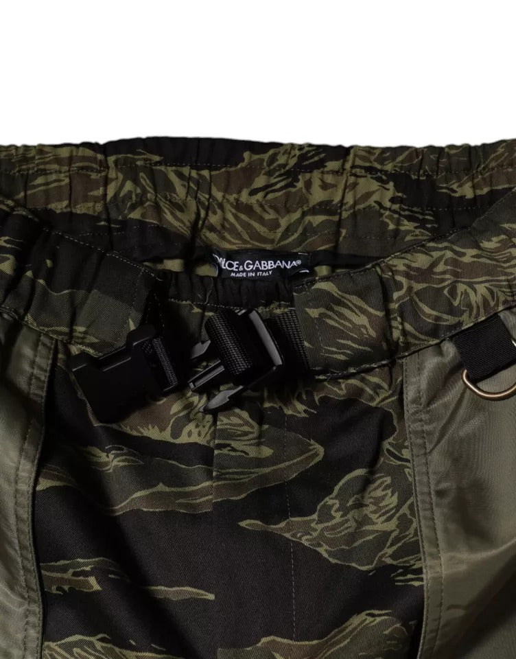 Dolce & Gabbana Grüne Baumwoll-Jogger-Cargo-Hose