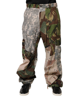 Dolce & Gabbana Mehrfarbige Patchwork-Cargo-Hose im Tarnmuster