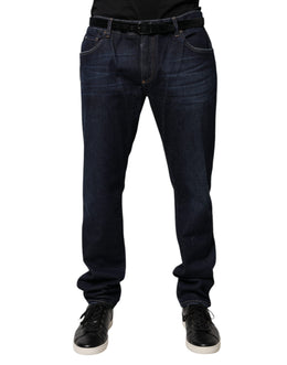 Dolce & Gabbana Dunkelblaue Skinny Denim Jeans aus Baumwolle