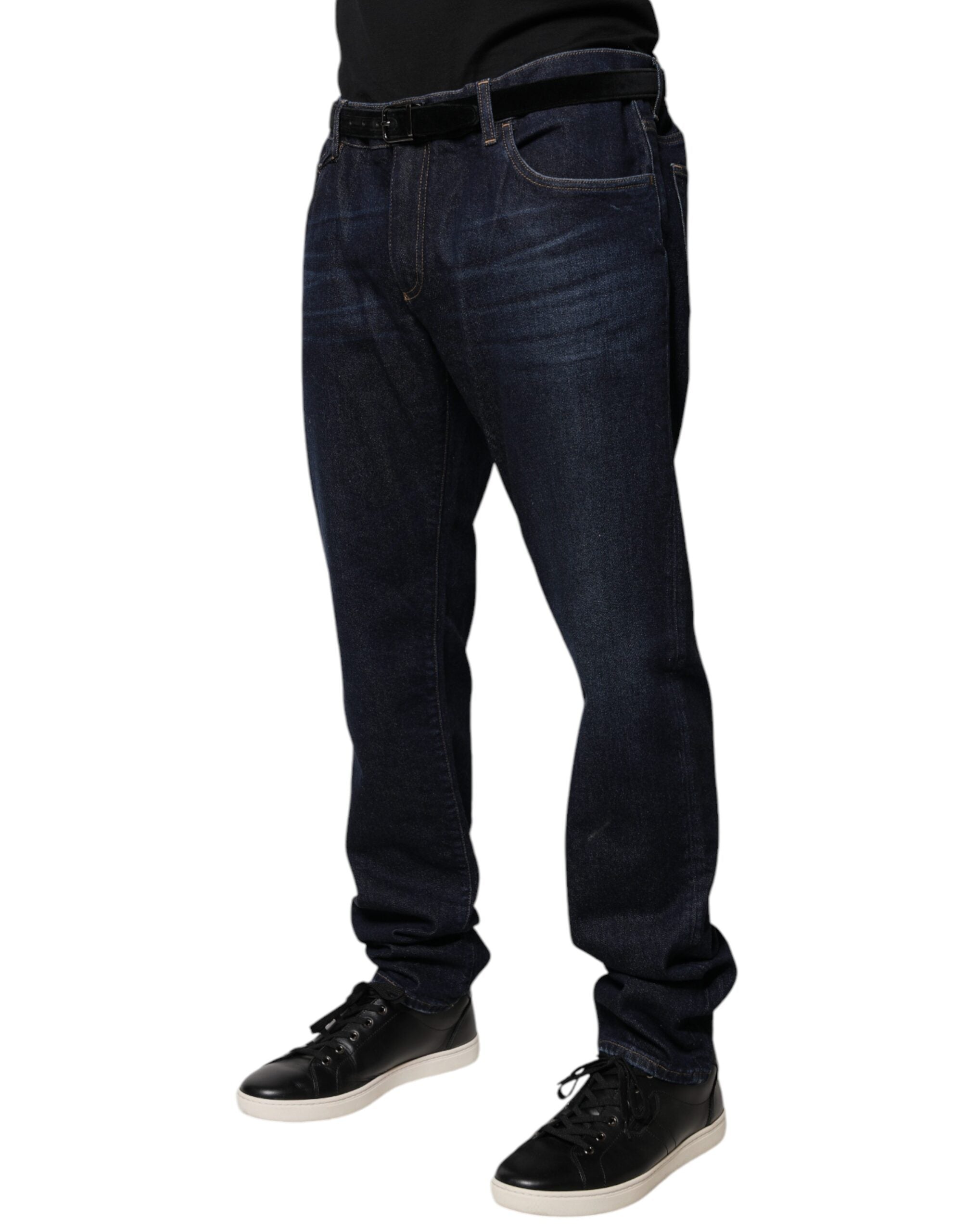 Dolce & Gabbana Dunkelblaue Skinny Denim Jeans aus Baumwolle