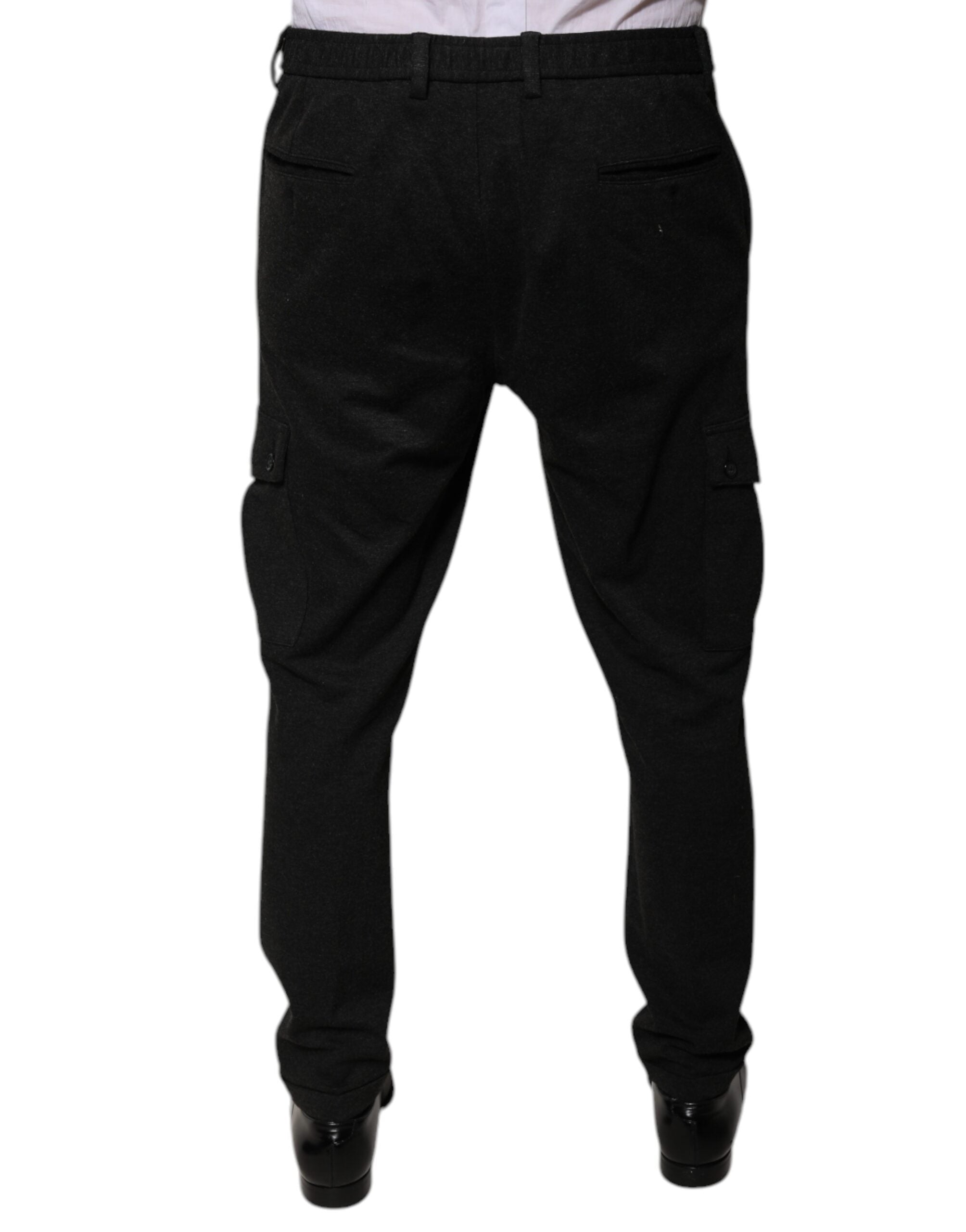 Dolce & Gabbana Schwarze Viskose Cargo Herren Freizeithosen