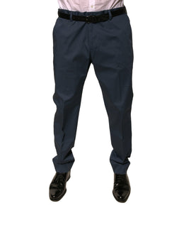 Dolce & Gabbana Dunkelblaue Cotton Stretch Skinny Herren Anzughose
