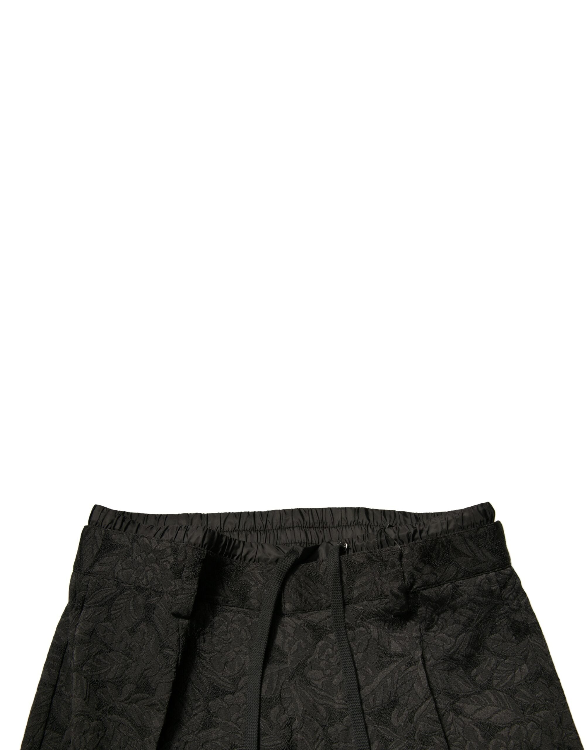 Dolce & Gabbana Schwarze Brokat Polyester Skinny Herren Anzughose