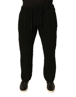 Dolce & Gabbana Schwarze Skinny-Hose aus Wollstrick