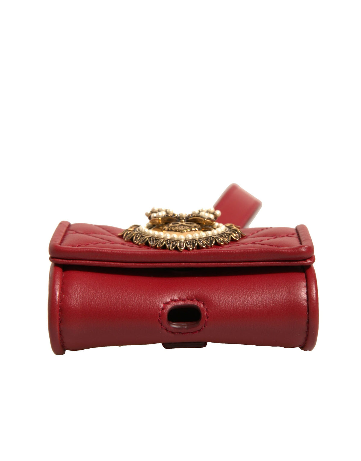 Dolce & Gabbana Schwarzes Leder Devotion Heart Strap Airpod Case