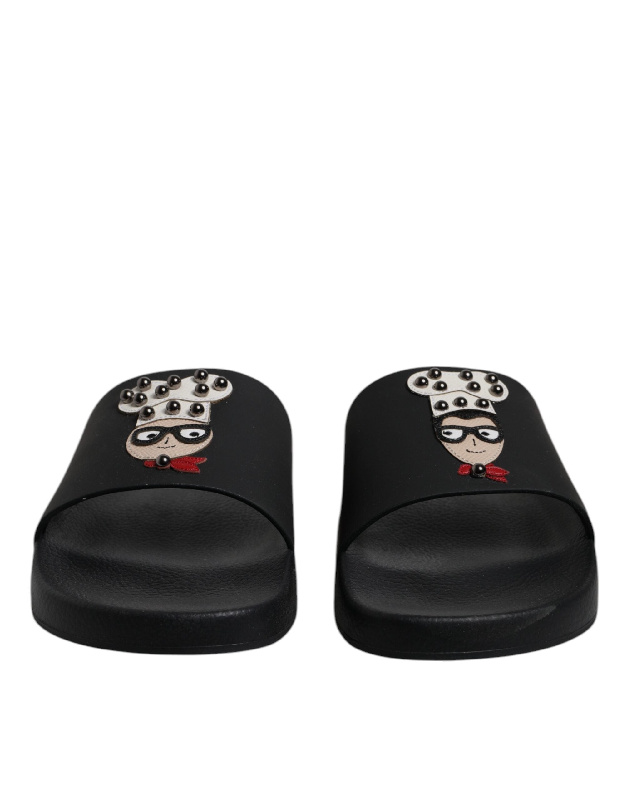 Dolce & Gabbana Schwarze Ledersandalen mit Riemen für den Strand