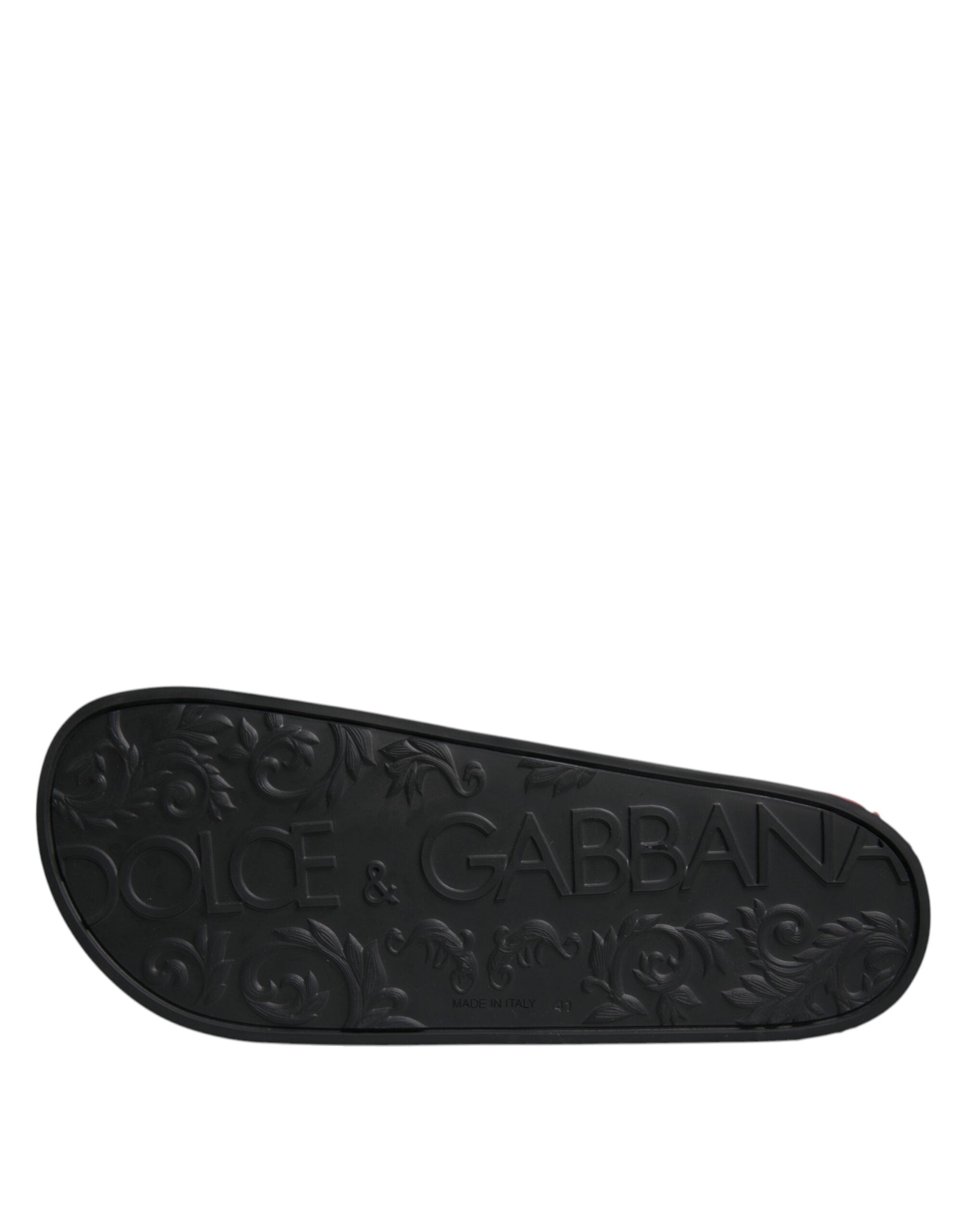 Dolce & Gabbana Schwarze Ledersandalen mit Riemen für den Strand