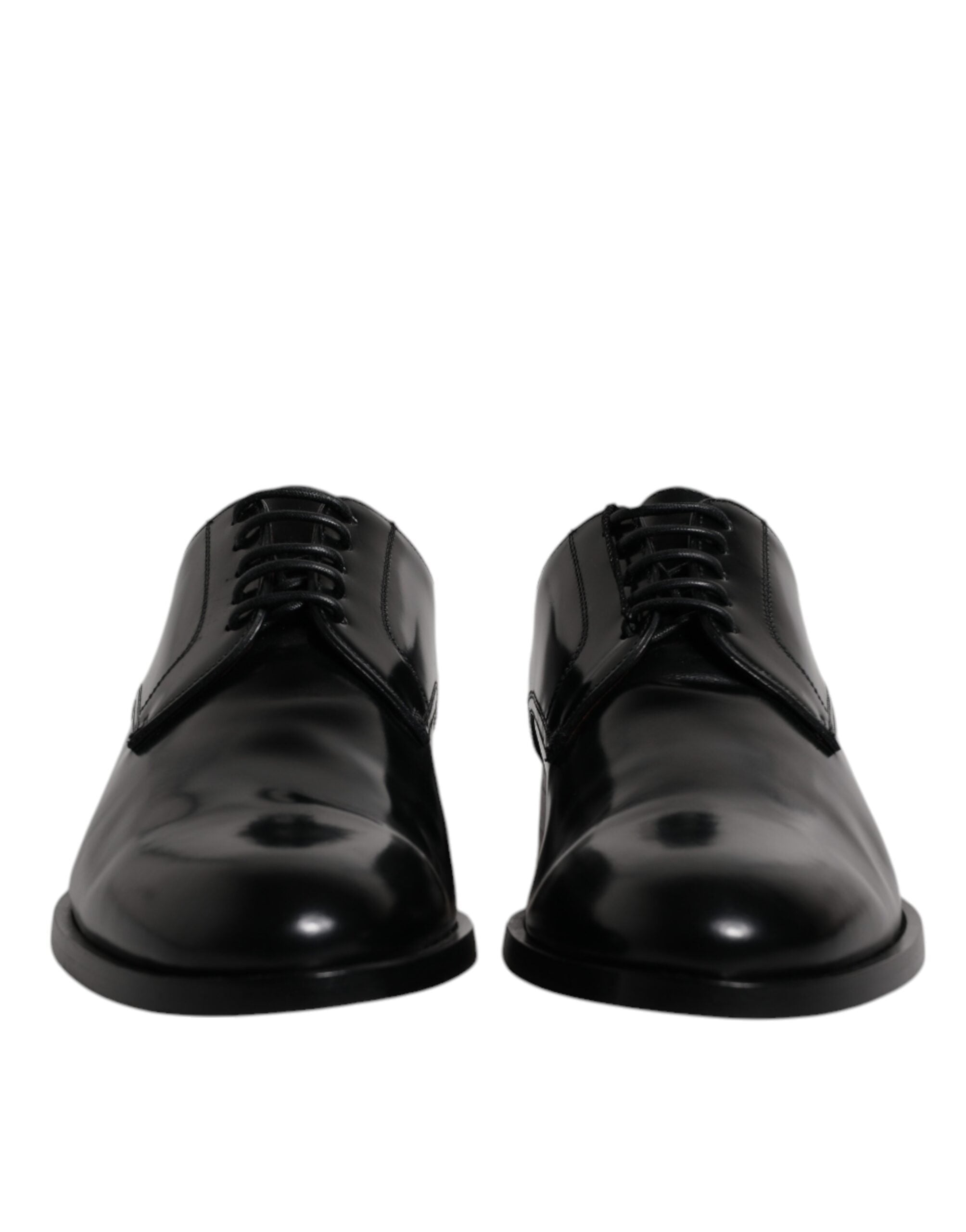 Dolce & Gabbana Schwarze Kalbsleder Derby Schnürschuhe Formal Dress Schuhe