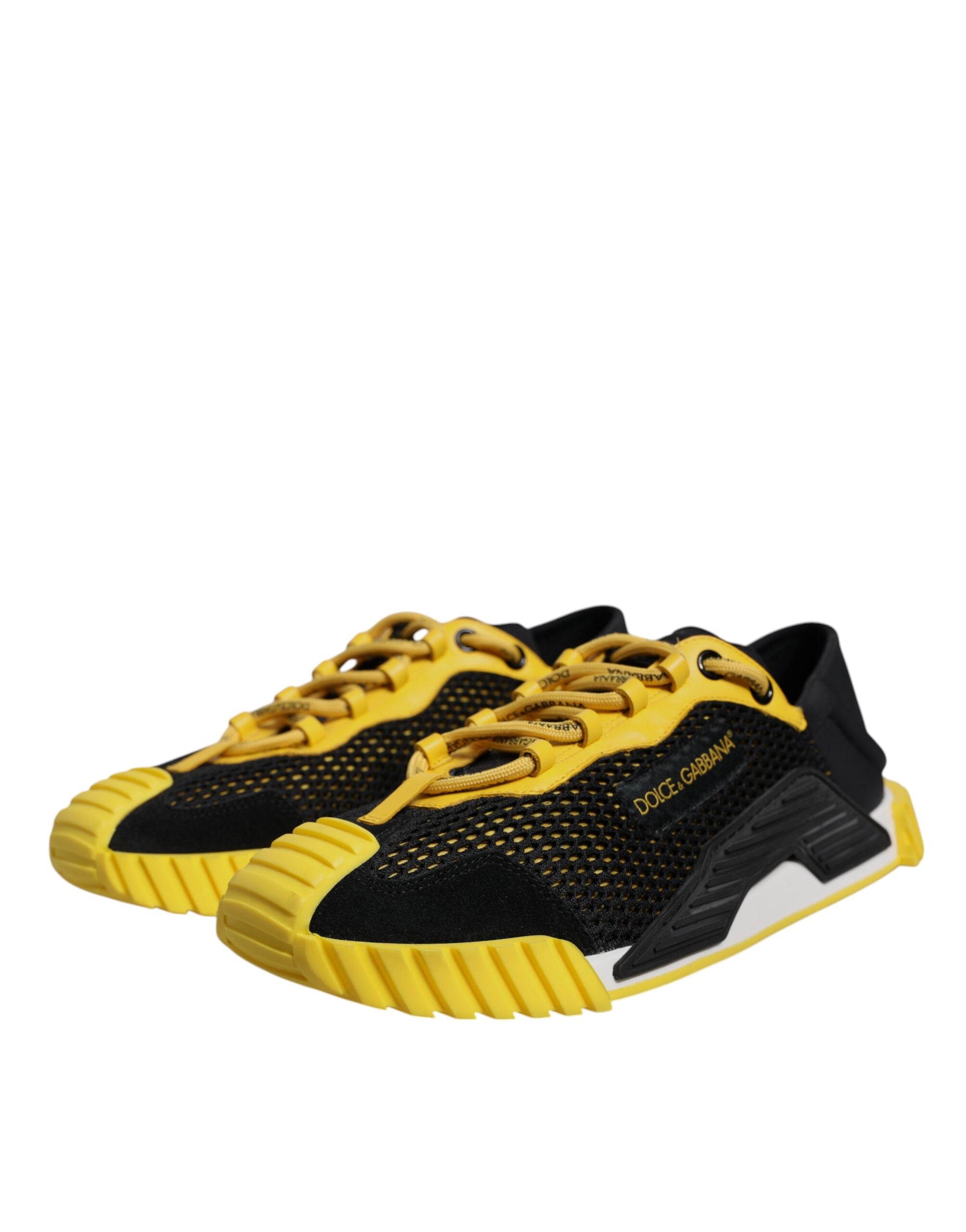 Dolce & Gabbana Schwarz Gelb Low Top NS1 Turnschuhe Schuhe