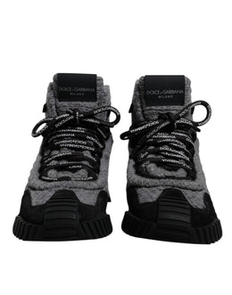 Dolce & Gabbana Grau Schwarz NS1 High Top Stiefel Sneakers Schuhe