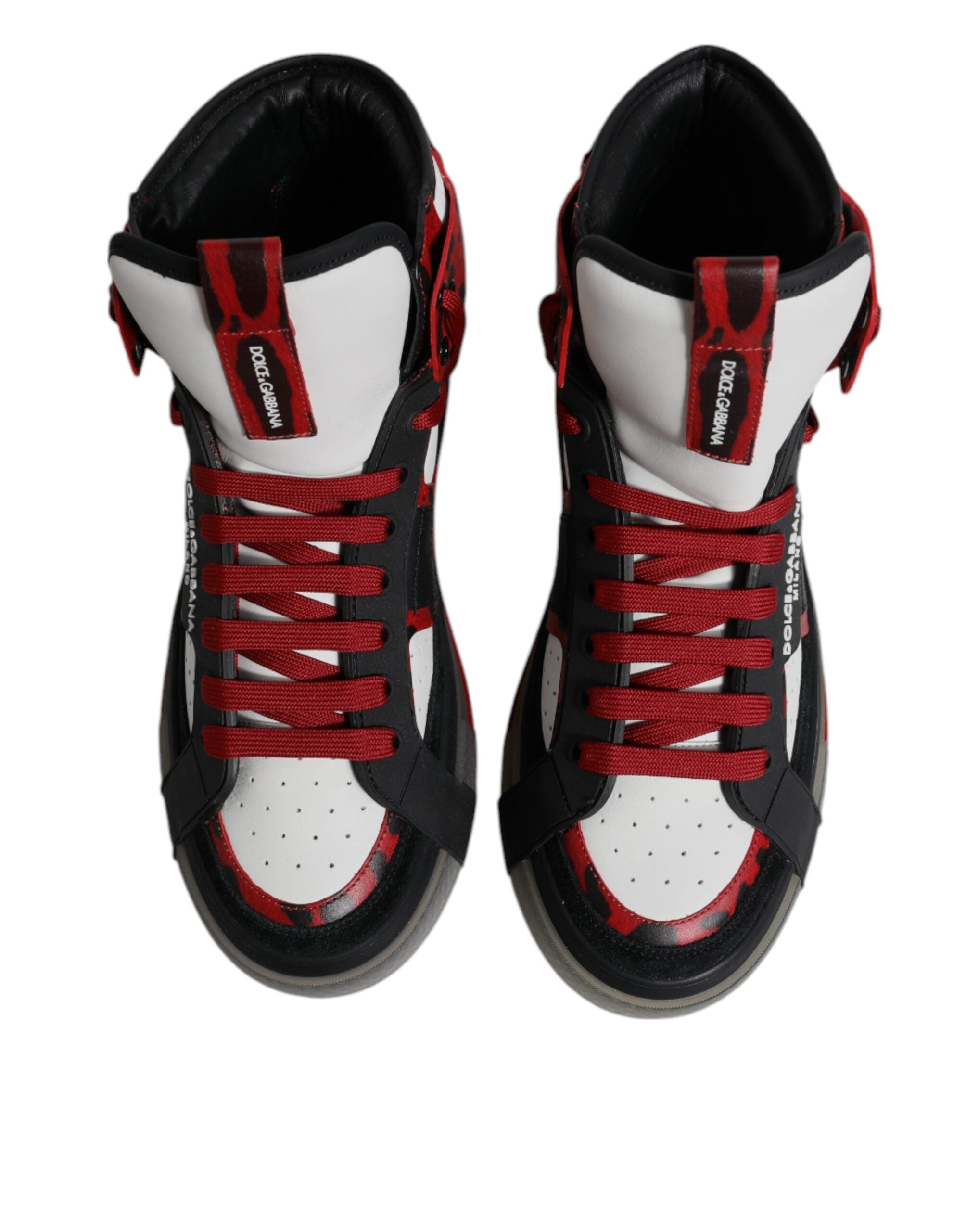 Dolce & Gabbana Multicolor Leder High Top Sneakers Schuhe