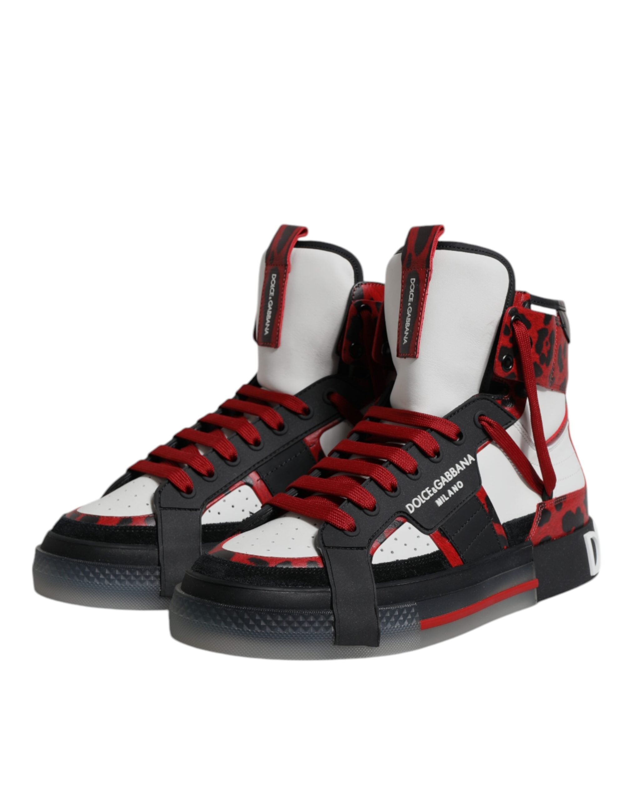 Dolce & Gabbana Multicolor Leder High Top Sneakers Schuhe