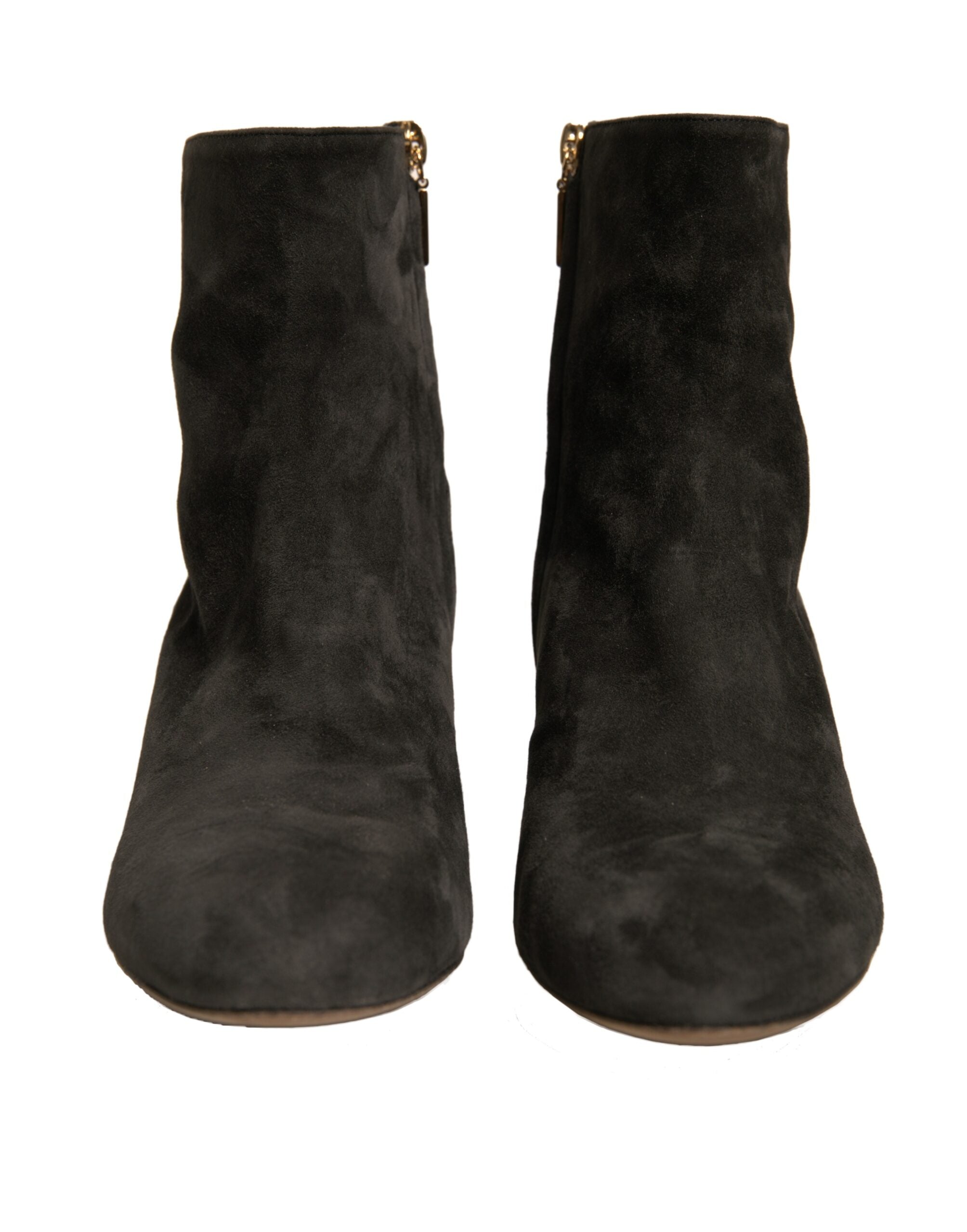 Dolce & Gabbana Schwarze verschönerte Absatzstiefel Schuhe
