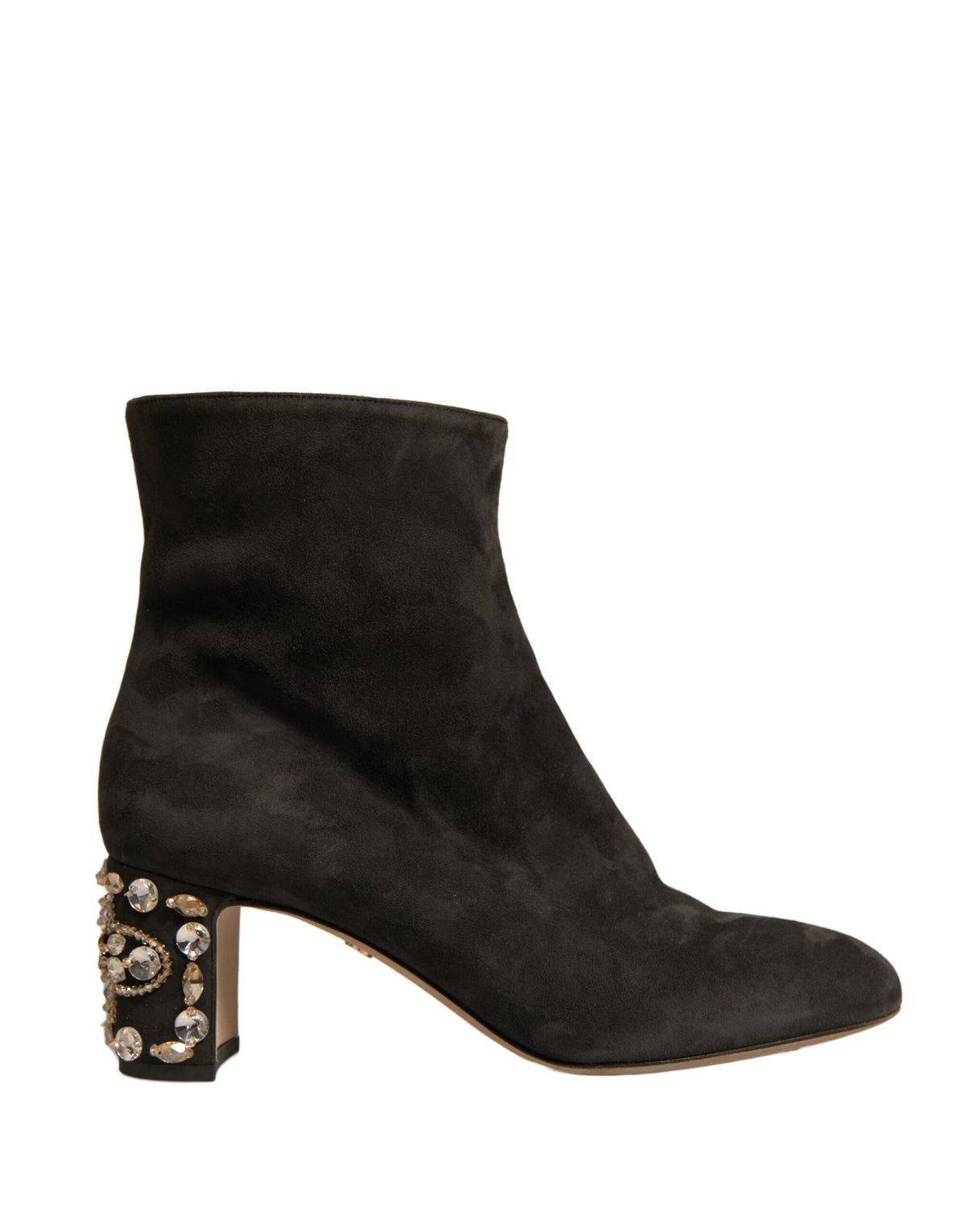 Dolce & Gabbana Schwarze verschönerte Absatzstiefel Schuhe